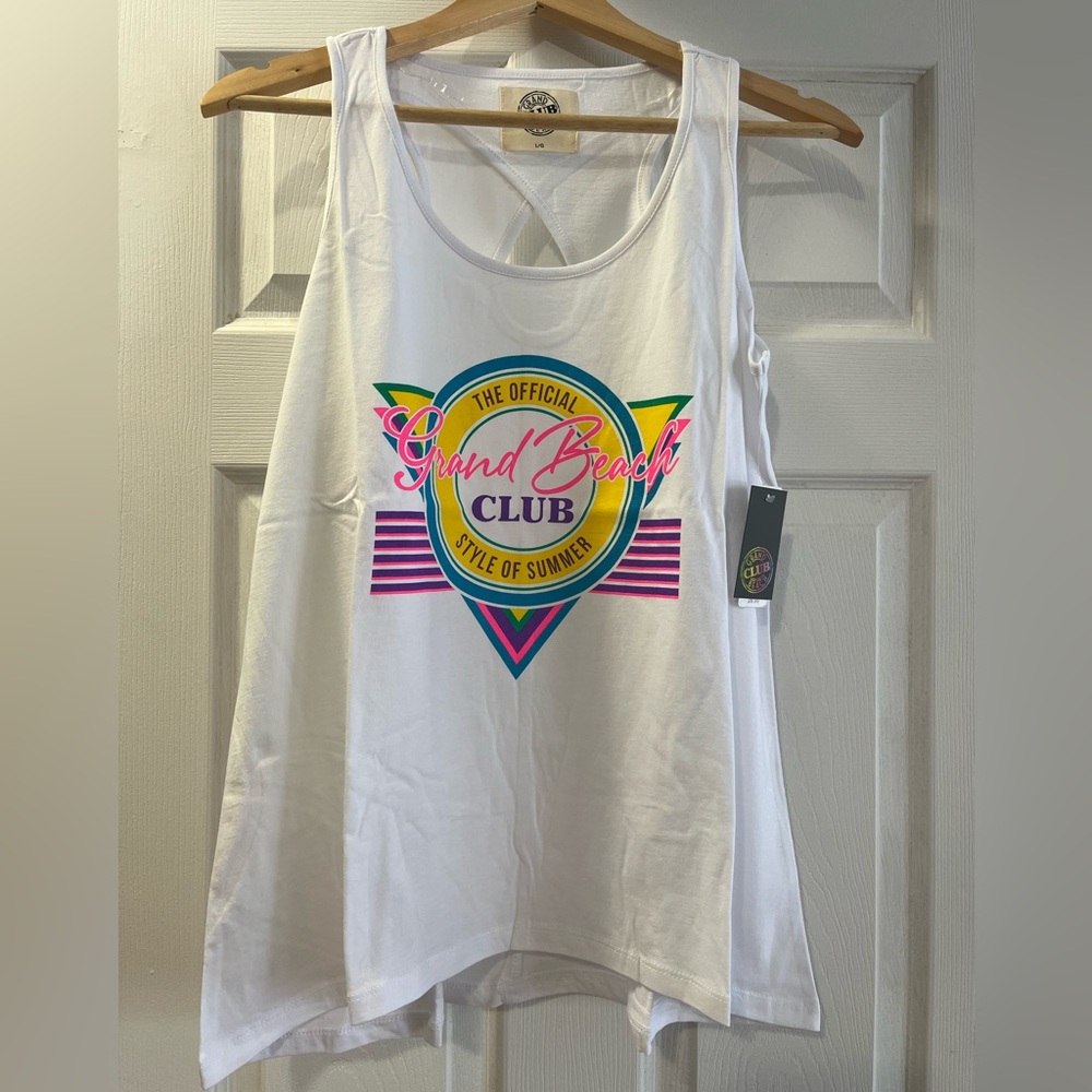 Grand Beach Club | White Tank Top Size L